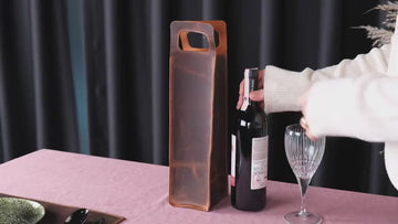 Leather Wine Holder, Personalized Wine Case, Custom Wine Sleeve, Christmas Gift, Handmade Wine Holder, Custom Wine Caddy, Black & Brown