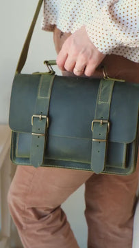 Leather 6-Pipe Messenger Bag, Handmade Shoulder Pipe Tobacco Bag, Crossbody Bag for 6 Pipes