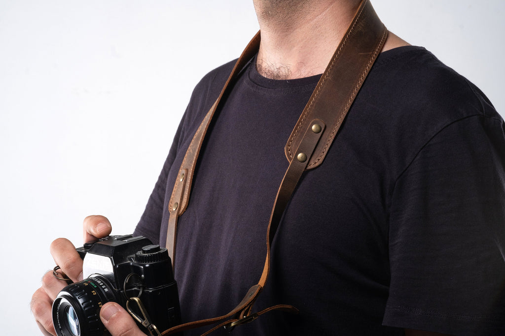 Leather Camera Straps Set of 3, Custom Distressed Leather Camera Holder, Handmade Cow Hide Camera Strap, Camera Straps, Christmas Gift