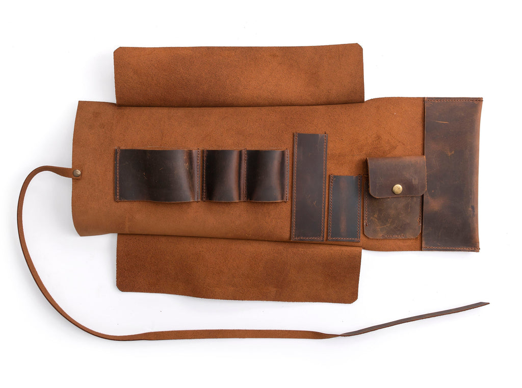 Tobacco Leather Pipe Pouch: Handmade Pipe Bag for 2-Pipes