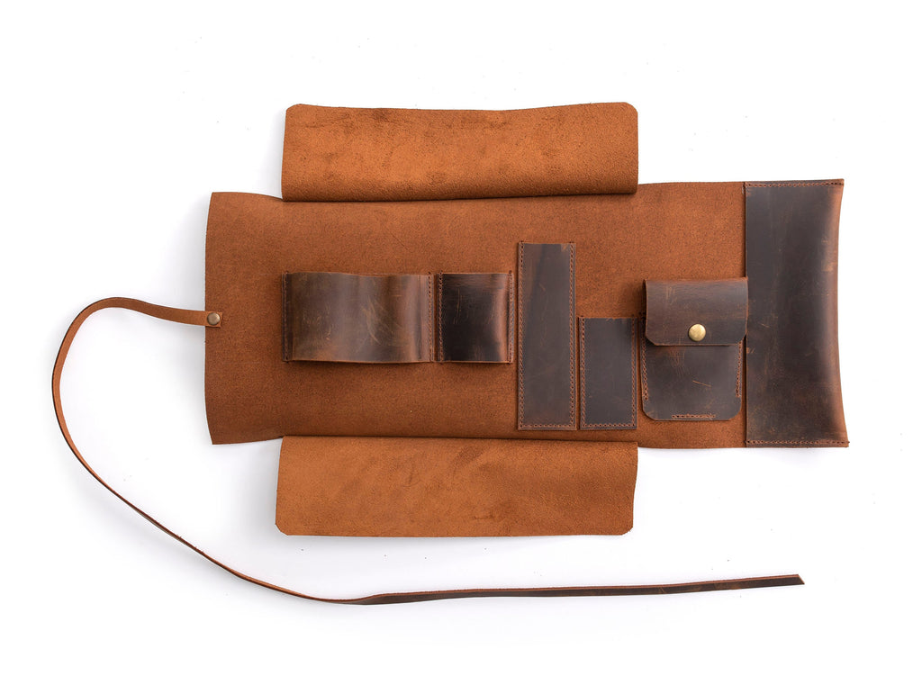 Tobacco Leather Pipe Pouch: Handmade Pipe Bag for 1-Pipe