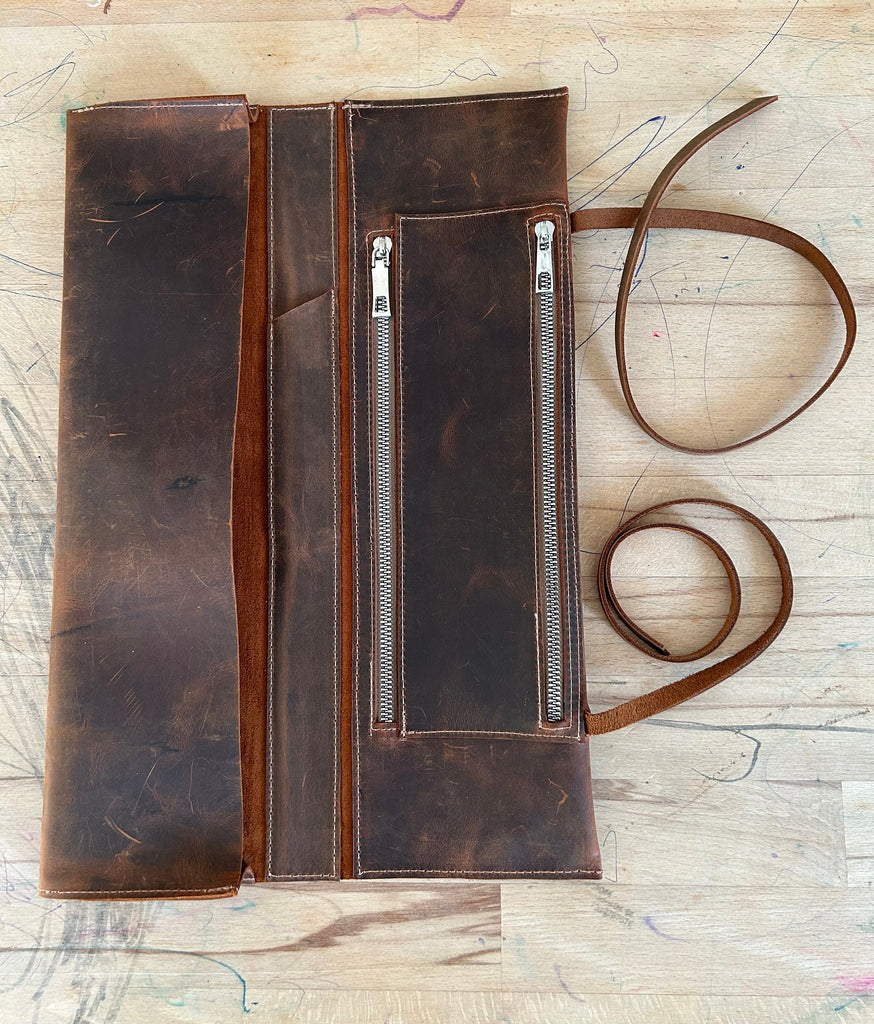 Leather Churchwarden Pipe Bag Full Set: Handmade Tolkien Pipe Rollup Complete Set For The Pipe Smoker - Large