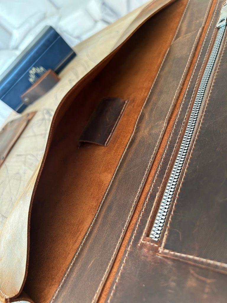 Leather Churchwarden Pipe Bag Full Set: Handmade Tolkien Pipe Rollup Complete Set For The Pipe Smoker - Large