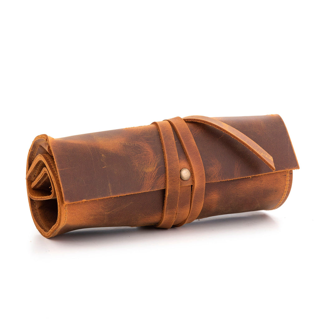 Camel Leather Pipe Pouch: Handmade Pipe Bag for 1-Pipe