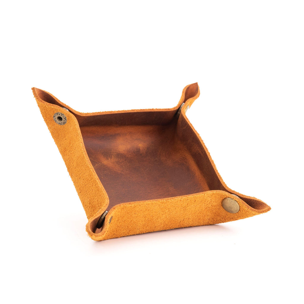 Distressed Leather All-in Tray: Personalized Accessories Storage Mini Organizer