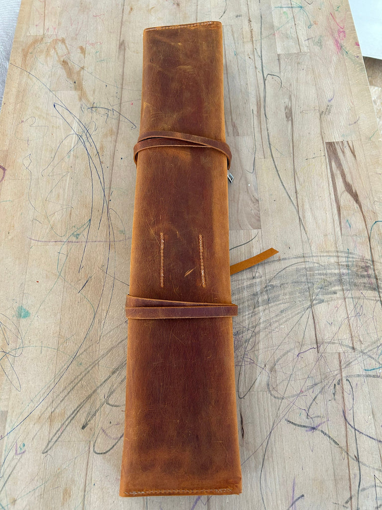 Leather Churchwarden Pipe Bag Full Set: Handmade Tolkien Pipe Rollup Complete Set For The Pipe Smoker - Large