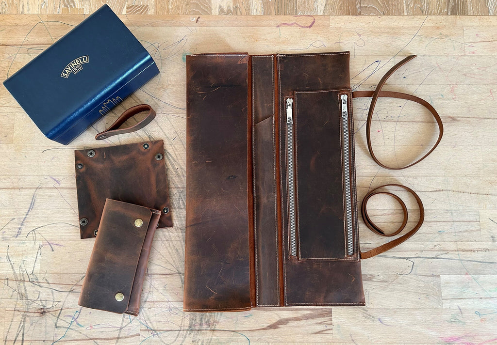 The X-Large Churchwarden Pipe Bag Set, Auenland Pipe Rollup Pouch, Tolkien Pipe Tobacco Case, Handmade Pipe Roll