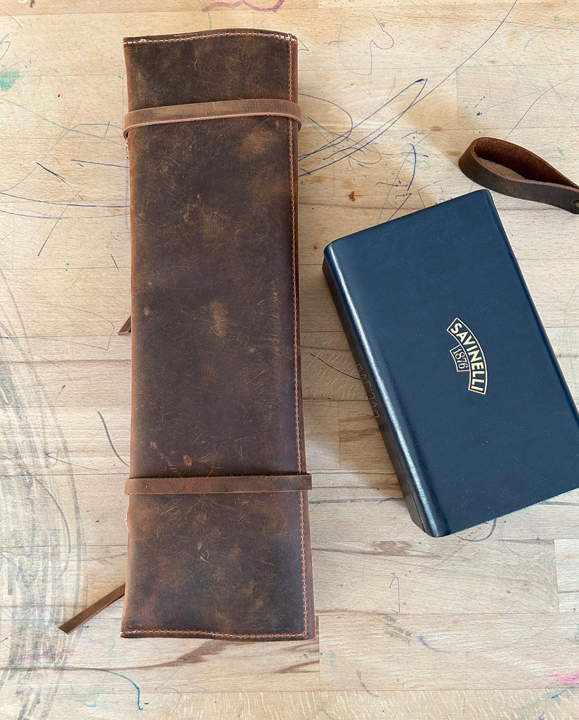 Leather Churchwarden Pipe Bag Full Set: Handmade Tolkien Pipe Rollup Complete Set For The Pipe Smoker - Large