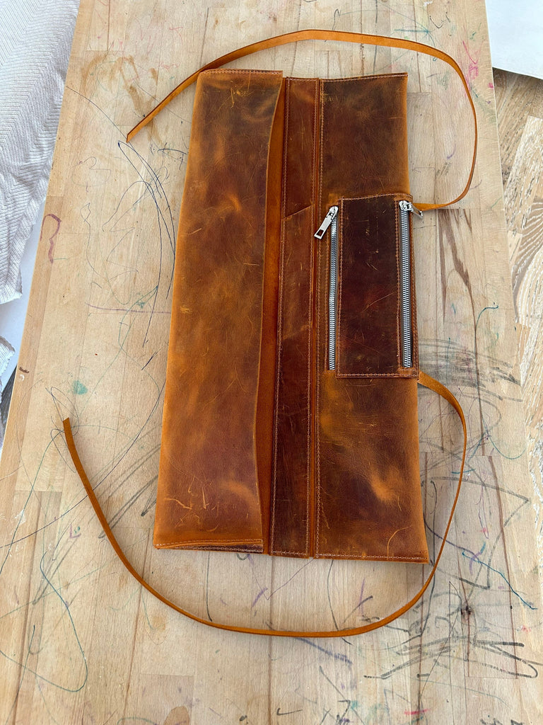 Leather Churchwarden Pipe Bag Full Set: Handmade Tolkien Pipe Rollup Complete Set For The Pipe Smoker - Large