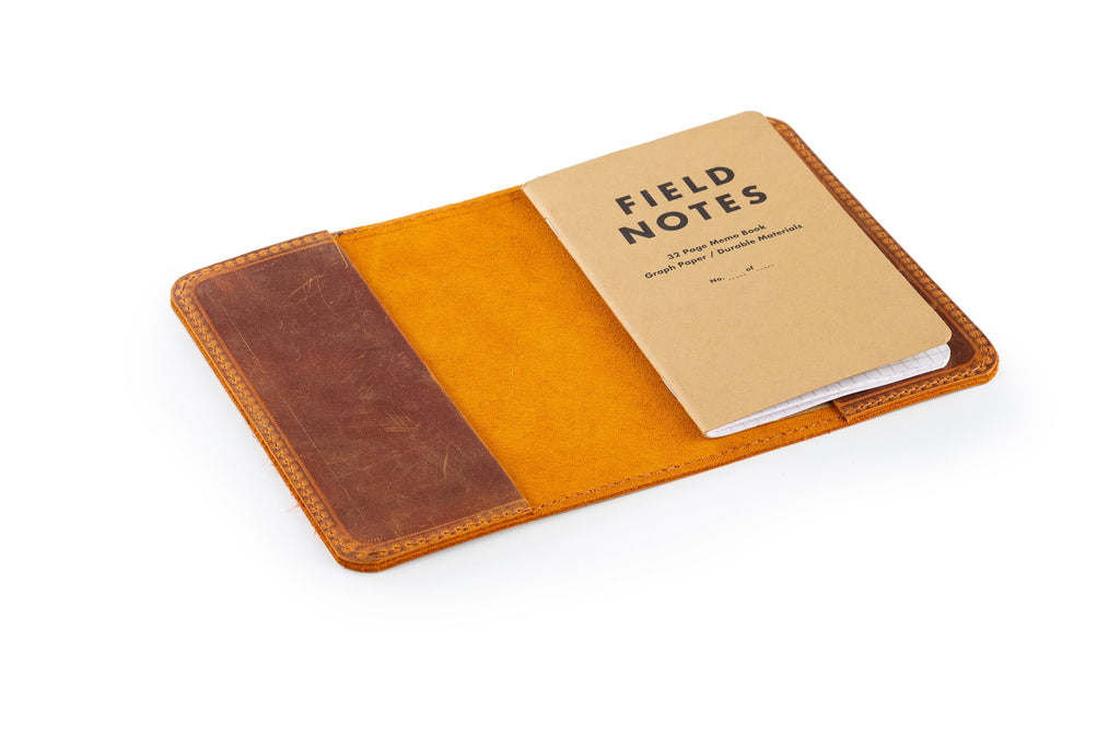 Handmade Distressed Leather Moleskin Cahier Cover (7.5" x 9.5")