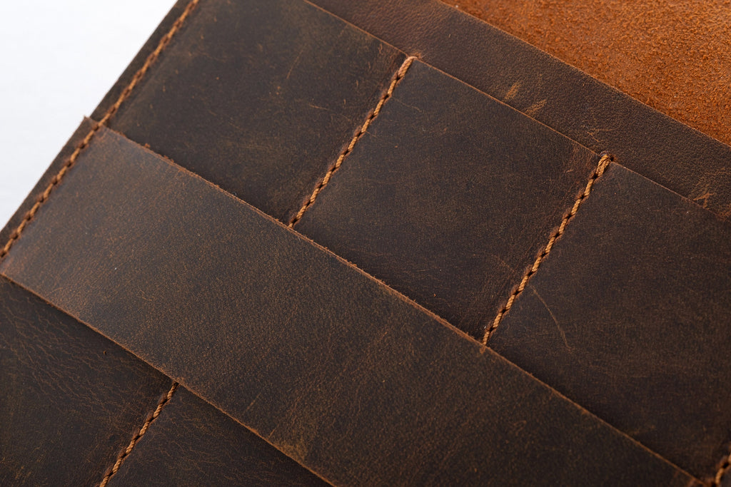 Distressed Leather Manicure Case: Handmade Manicure Organizer Bag For Daily Use