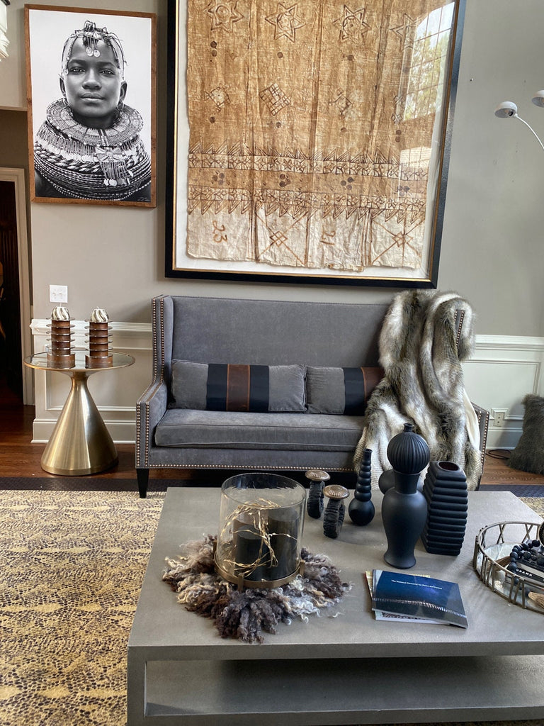 Leather Sofa Runner: Handmade Two-Tone Personalized Table Runner