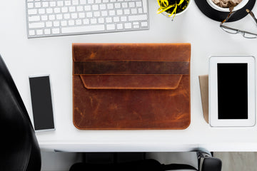 Leather Laptop Bag, Personalized Laptop Cover, Handmade Laptop Envelope Case for MacBook, MacBook Leather Sleeve For 13/14/15/16/16.2 inch