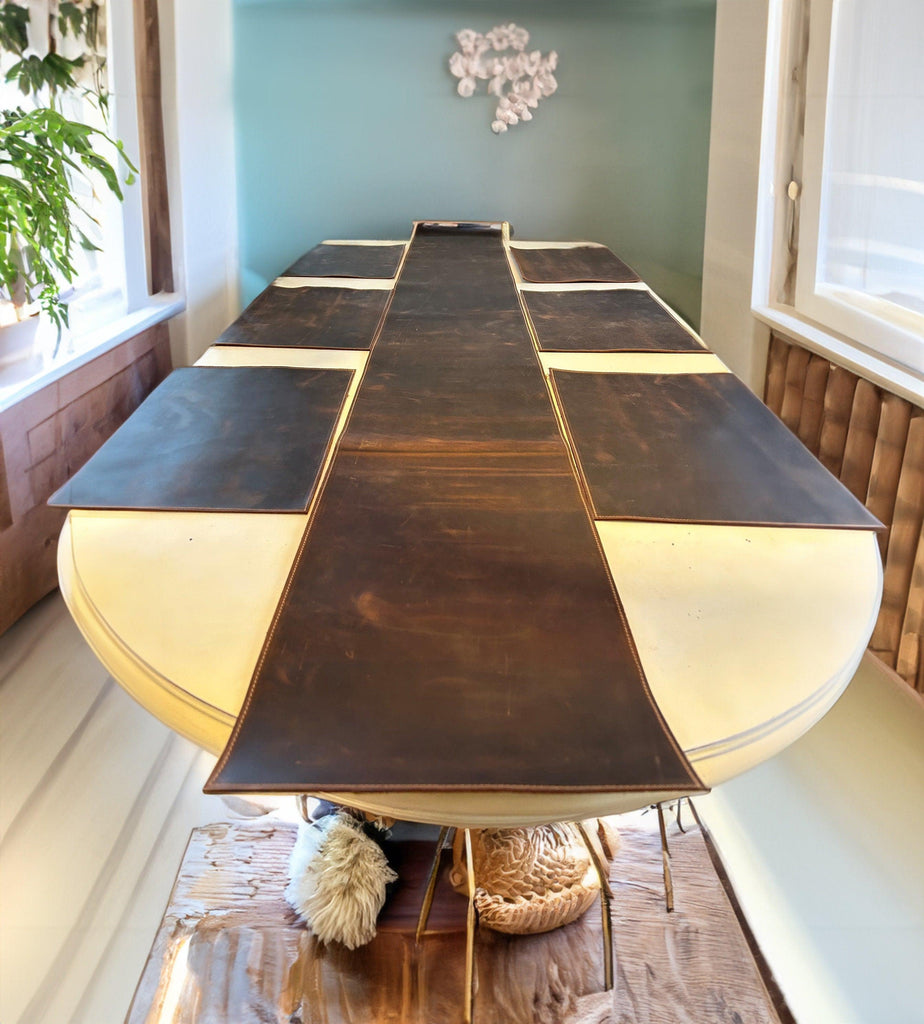 Leather Runner, Handmade Table Runner, Personalized Runner For Dining Table, Custom Single Piece Table Runner, Home Decor, Christmas Gift