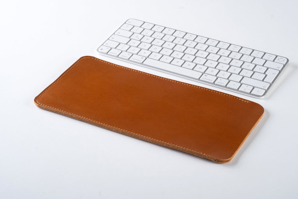 Handmade Distressed Leather Keyboard Sleeve: Full Grain Cowhide Case