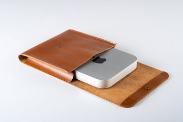 Leather Mac Mini Case, Handmade Tech Accessories Organizer, Mac Mini M1, M2 & M2 Pro Cover, Mac Mini M4, Mac Mini M4 pro Case, Cable Case
