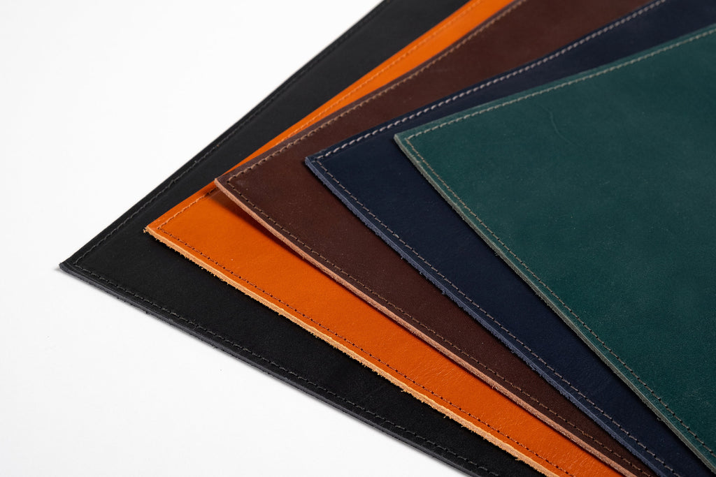 Handmade Vegetable Tanned Brown Leather Desk Mat - 2.6mm Thick