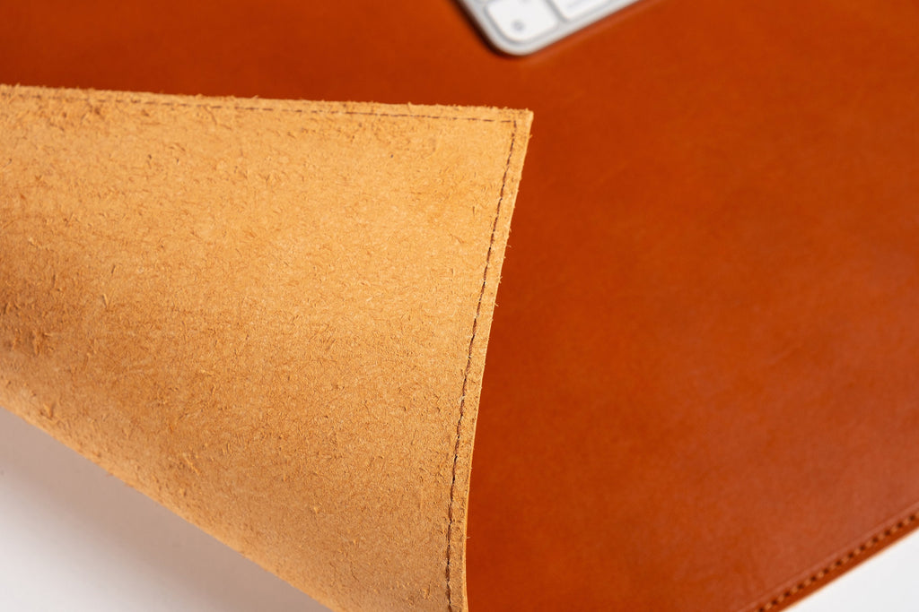 Premium Leather Tan Colour Desk Mat: Handmade Luxury 2.4mm Vegetable Tanned Desk Blotter
