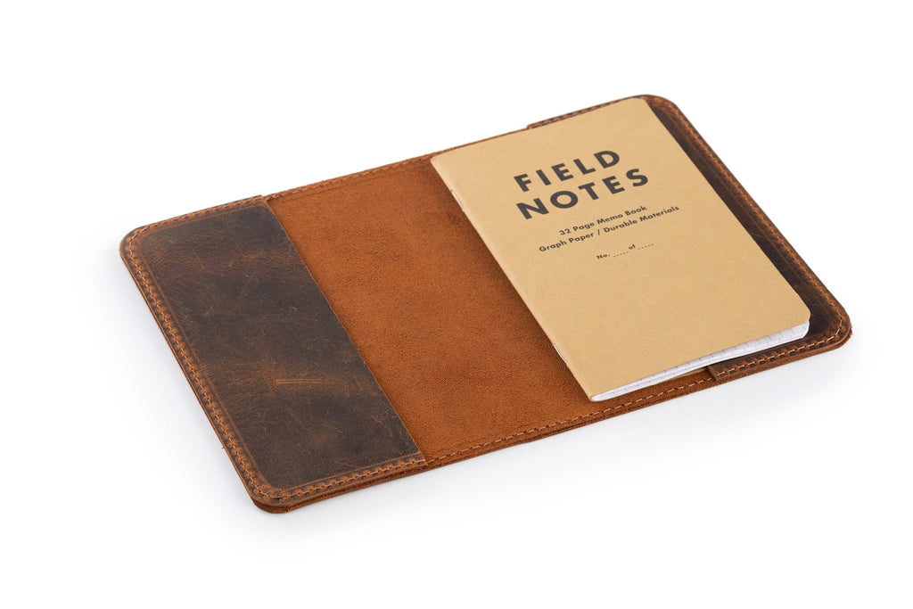 Handmade Distressed Leather Moleskin Cahier Cover (7.5" x 9.5")