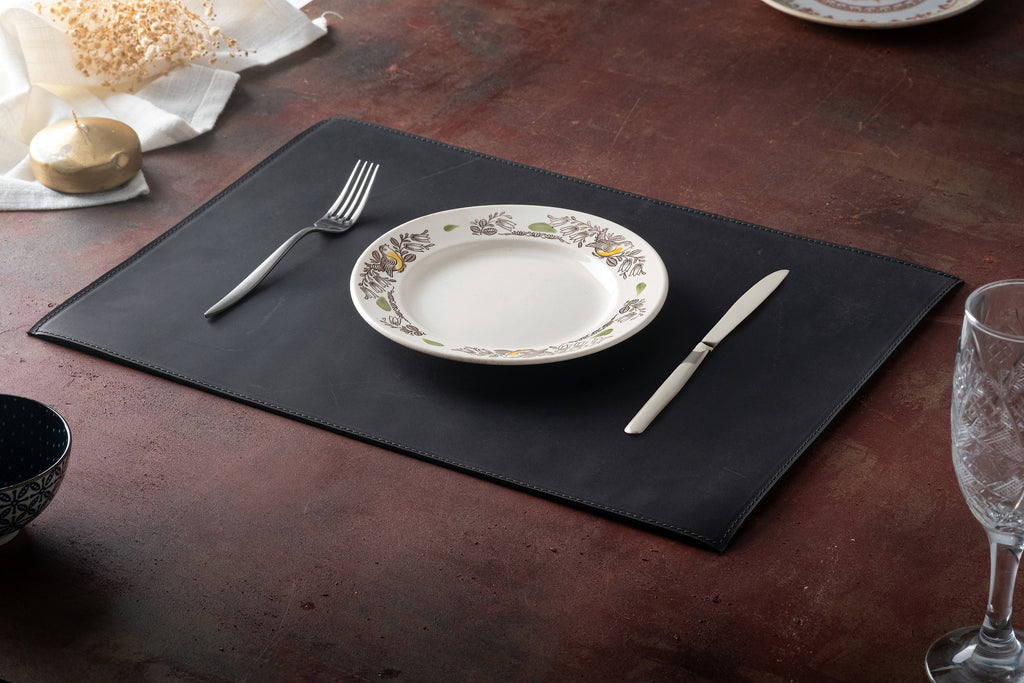 Distressed Leather Placemat: Handmade Dining Table Mats - Wholesale Placemats