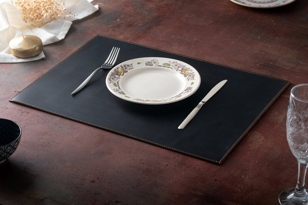 Distressed Leather Placemat: Handmade Dining Table Mats - Wholesale Placemats