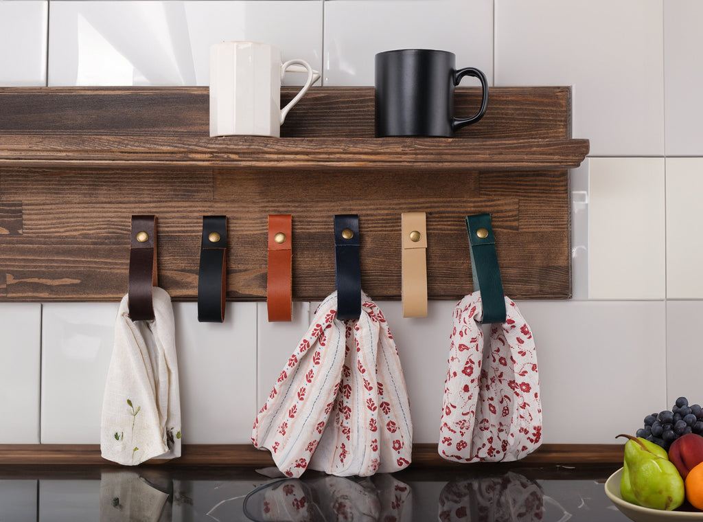Premium Leather Wall Strap, Handmade Strap Hanger, Home Decor, 2.6 mm Vegetable Tanned Leather Wall Hook, Personalized Curtain Rod Holder