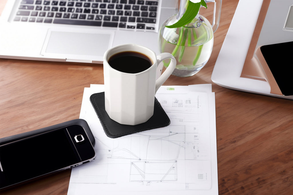 Handmade Vegetable Tanned Leather Coasters - Set of 6