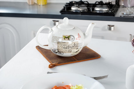 Leather Pot Mat Set: Handmade Rustic Kitchen Accessory