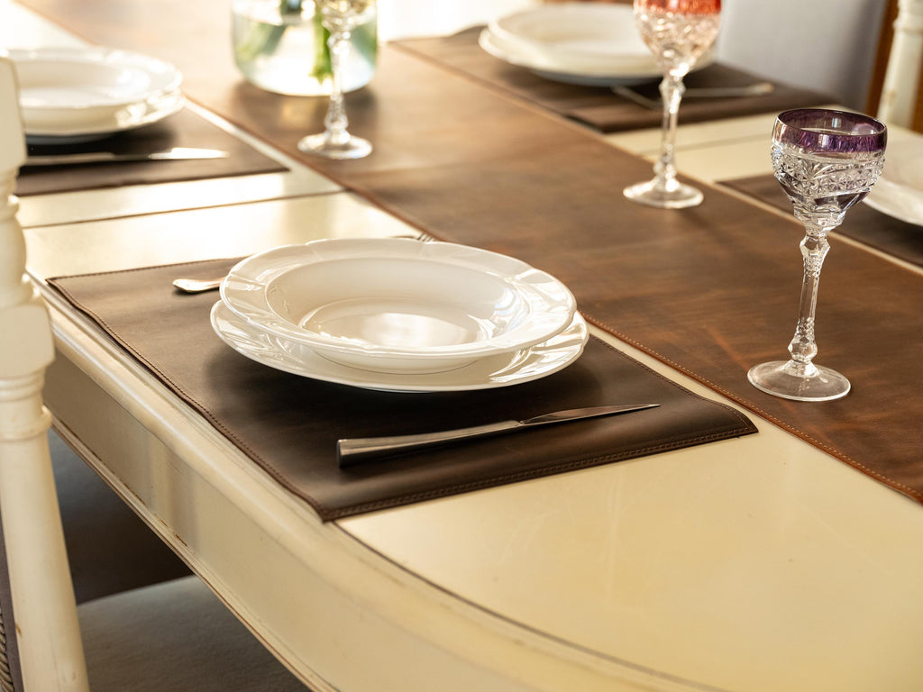 Leather Table Runner: Handmade Personalized Table Mat