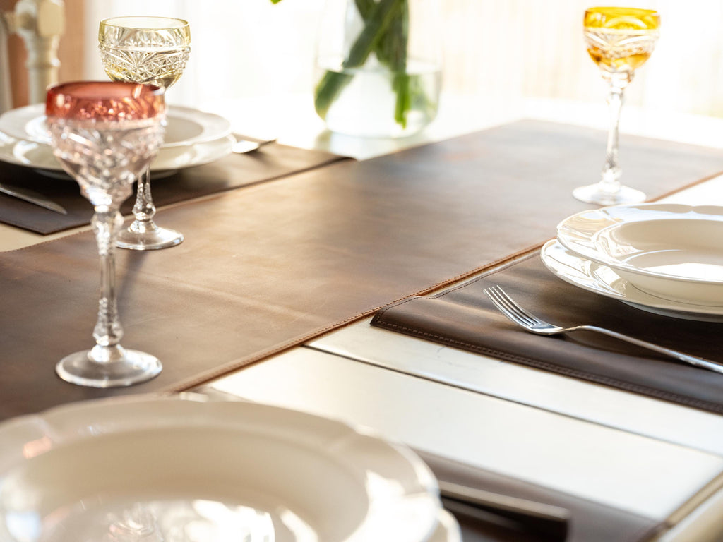 Leather Table Runner: Handmade Personalized Table Mat