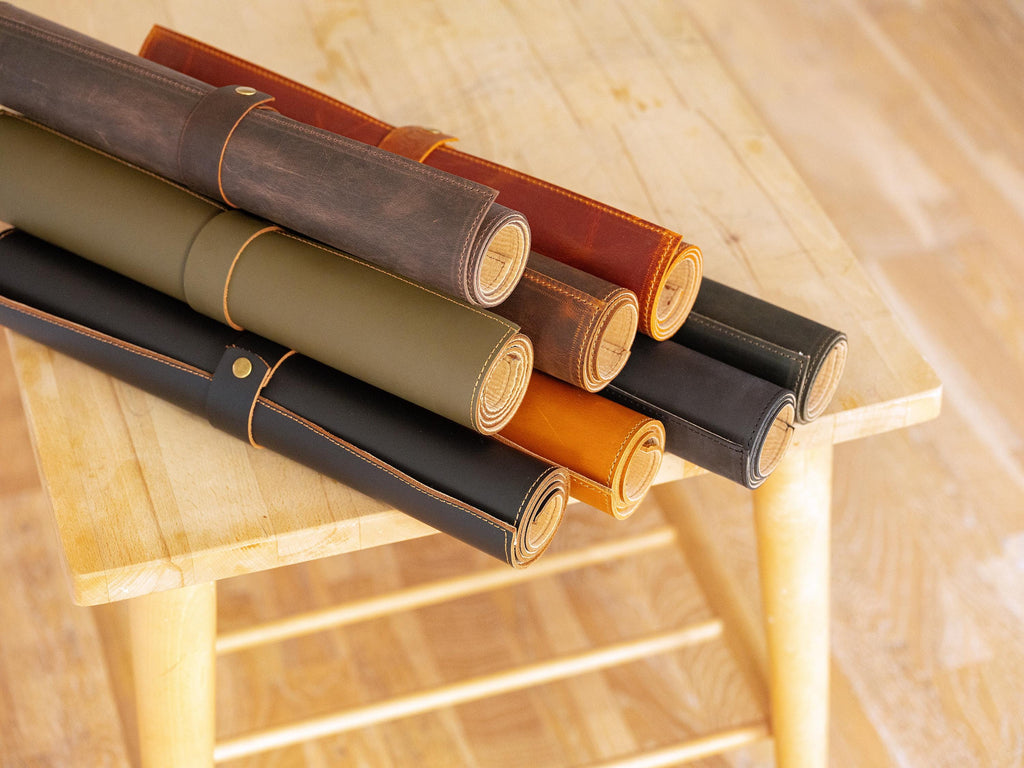 Leather Placemat Set: Handmade Dining Table Mat - Set of 6