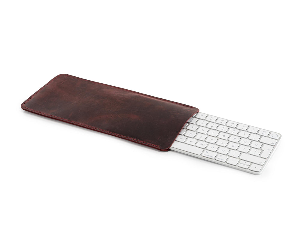 Handmade Distressed Leather Keyboard Sleeve: Custom Keyboard Case