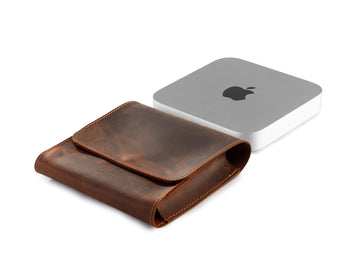 Distressed Leather Mac Mini Case, Handmade Tech Accessories Organizer, Mac Mini M1, M2 & M2 Pro Cover, Mac Mini M4, Mac Mini M4 pro Case
