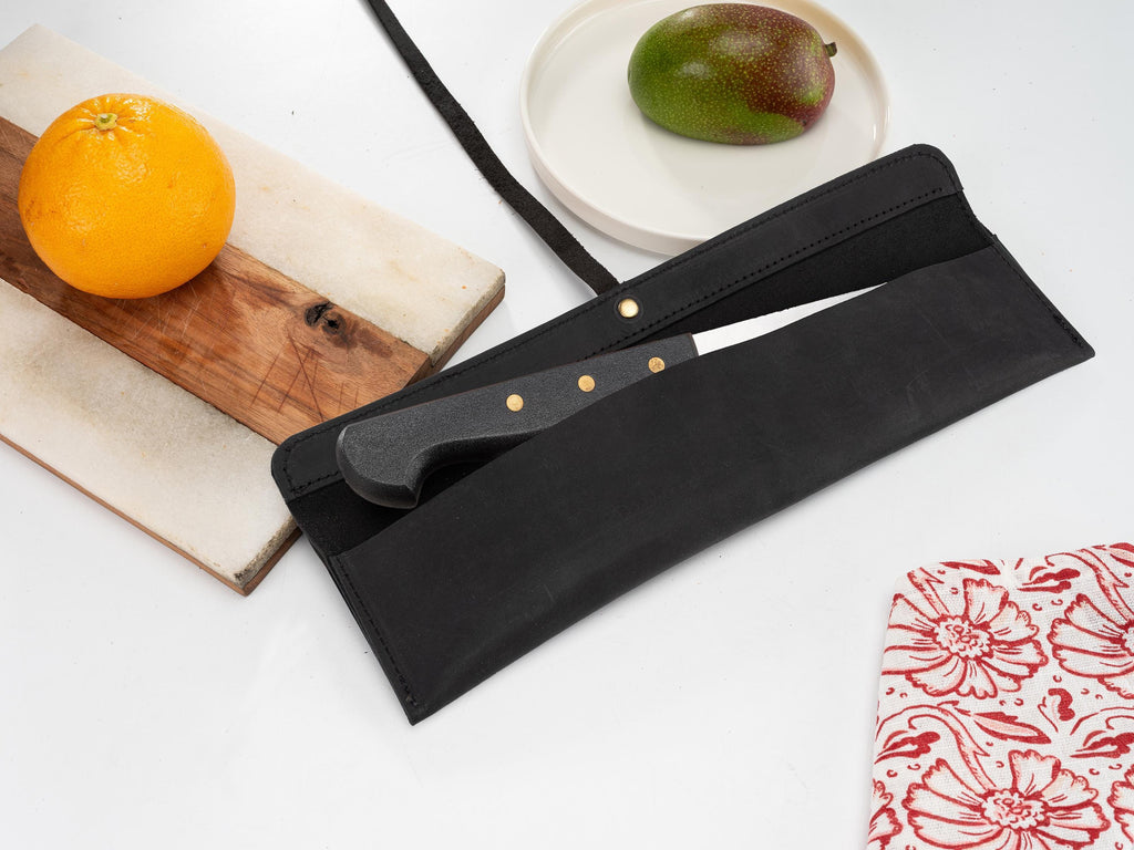 Leather Chef Knife Roll: Handmade Single Knife Case
