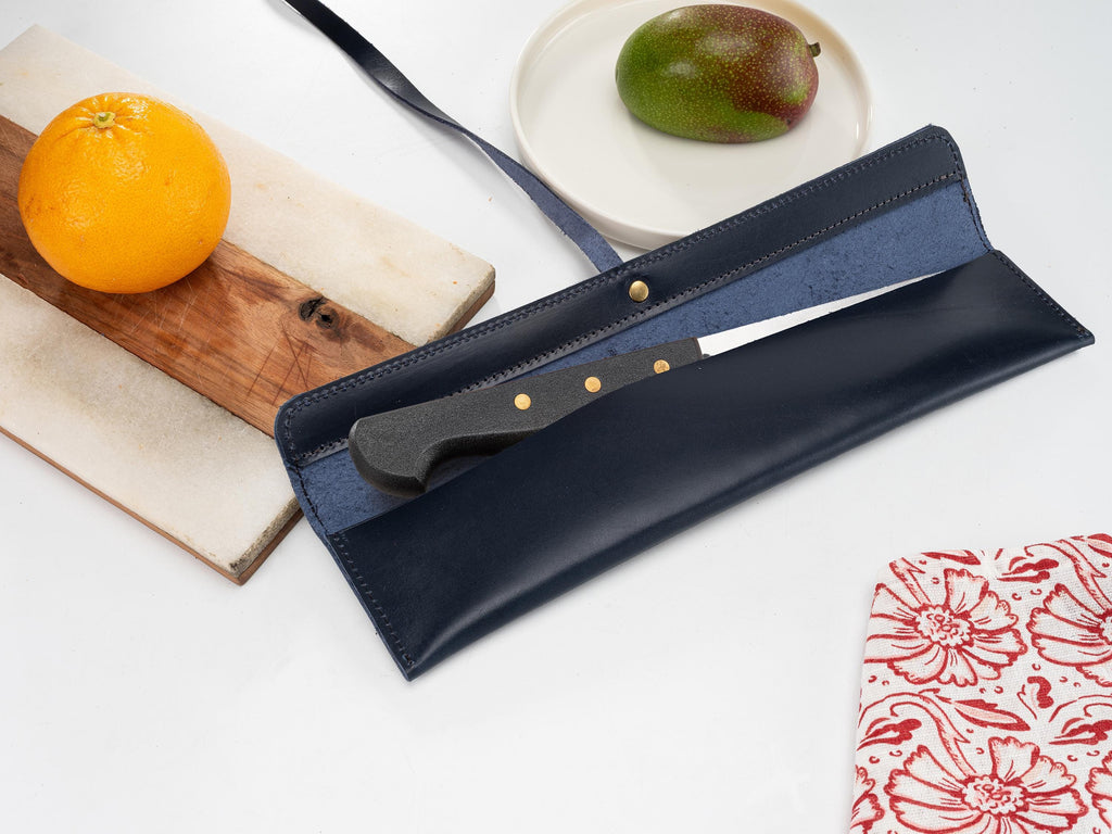 Premium Leather Knife Roll, Handmade 2.6 mm Vegetable Tanned Leather Single Knife Case, Chef Knife Roll, Knife Holder, Chef Knife Bag