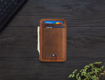 Leather Card Wallet, Handmade Front Pocket Wallet, Personalized Leather Mini Wallet, Pocketsize 6-Card & Cash Holder Minimalist Wallet
