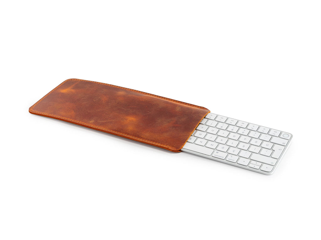 Handmade Distressed Leather Keyboard Sleeve: Custom Keyboard Case