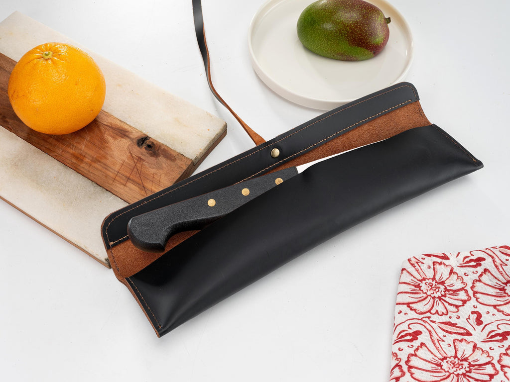 Leather Chef Knife Roll: Handmade Single Knife Case