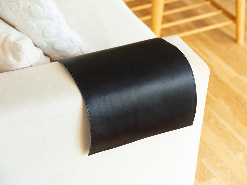 Handmade Leather Sofa Armrest Cover: Full Grain Vegetable Tanned Protector
