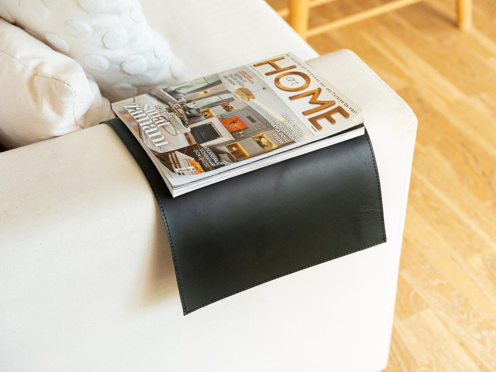 Handmade Leather Sofa Armrest Cover: Full Grain Vegetable Tanned