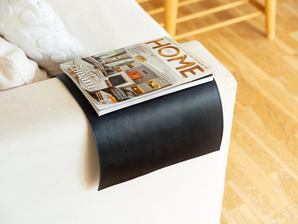 Handmade Leather Sofa Armrest Cover: Full Grain Vegetable Tanned