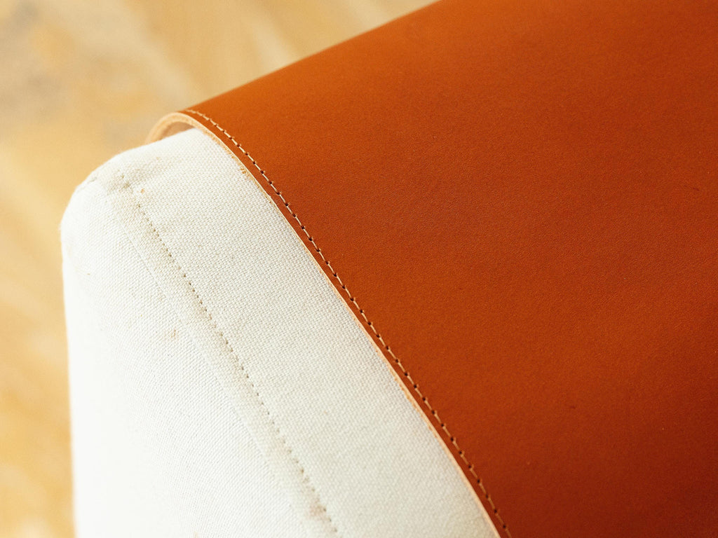 Handmade Leather Sofa Armrest Cover: Full Grain Vegetable Tanned Protector