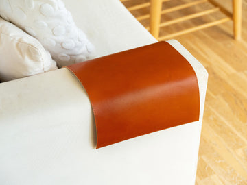 2.4 mm Premium Vegetable Tanned Leather Sofa Armrest Plain Cover, Handmade Couch Armrest Cover, Leather Sofa Cover & Protector