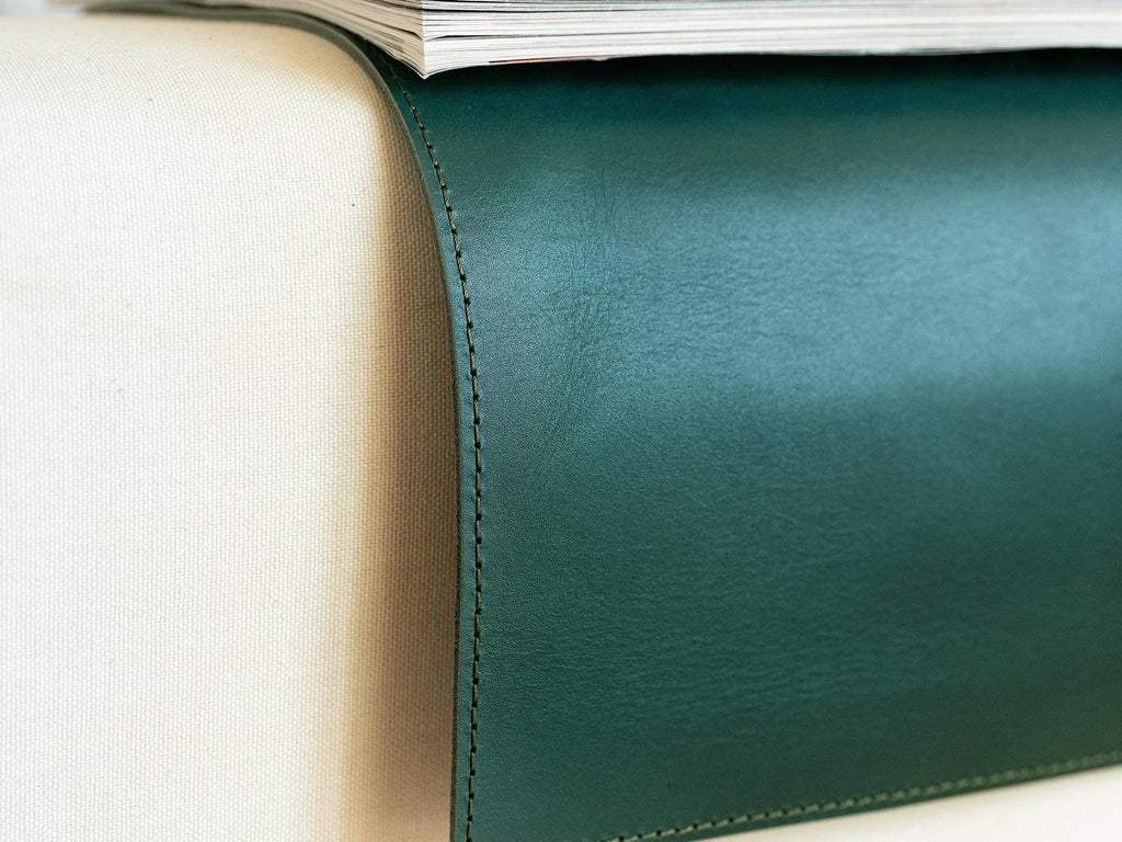 Handmade Leather Sofa Armrest Cover: Full Grain Vegetable Tanned