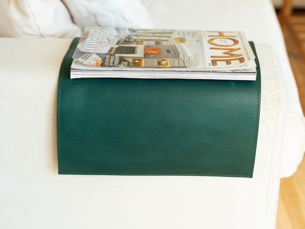 Handmade Leather Sofa Armrest Cover: Full Grain Vegetable Tanned