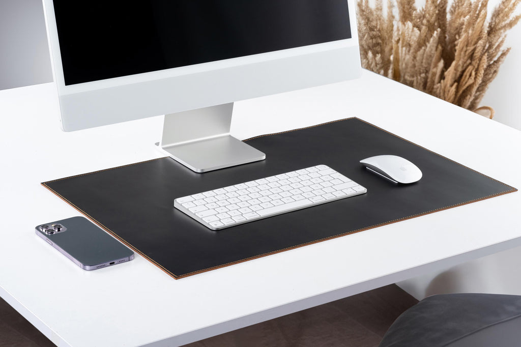 Rustic Leather Desk Pad: Handmade 1.5 mm Distressed Desk Mats