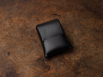 Premium Leather Minimalist Card Wallet, Handmade Pocket Wallet, Personalized Leather Mini Wallet, Card & Cash Holder Wallet, Midnight Black