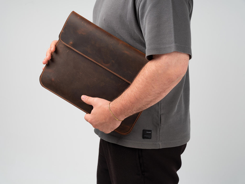 Leather Laptop Luxury Case: Handmade Portfolio Cover For All Laptop Models and Sizes