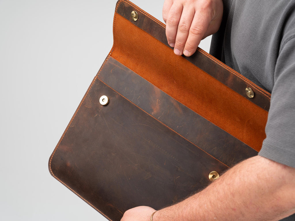Leather Laptop Luxury Case: Handmade Portfolio Cover For All Laptop Models and Sizes