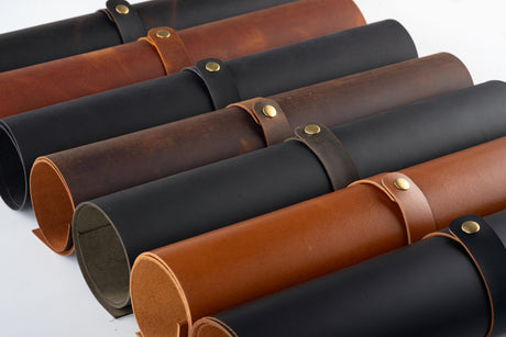 Rustic Leather Desk Pad: Handmade 1.5 mm Distressed Desk Mats